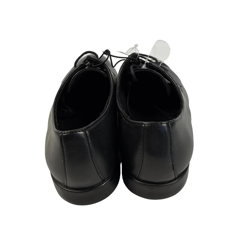 New Mens H&M Black Leather Oxford Pointed Toe Dress Shoes Size 10 NWT